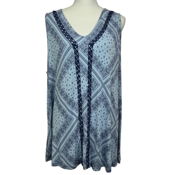 LANE BRYANT Women’s Pullover Summer Knit Top Sz 3X (22/24) Embroidery V-neck - Picture 1 of 11